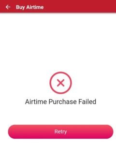 Airtime purchase failed