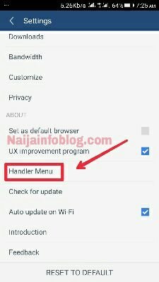 Uc handler apk menu