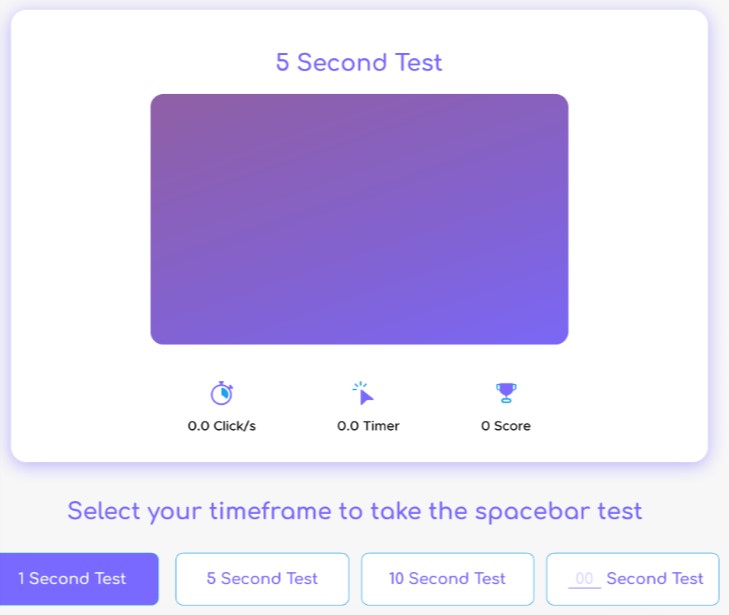 1 Second Spacebar Counter Test 