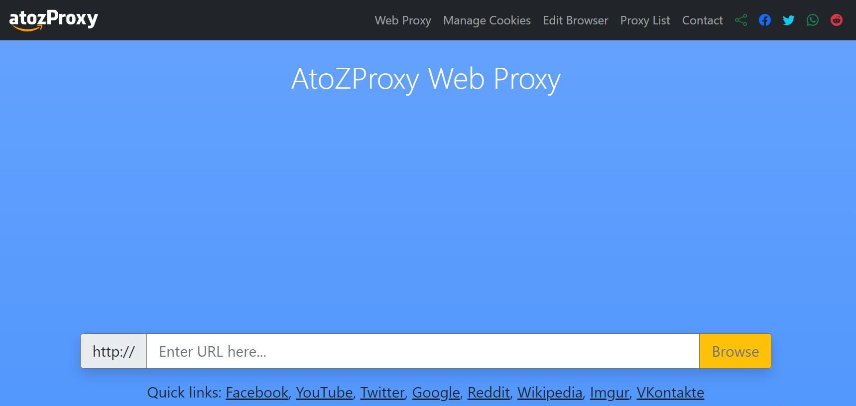 AtoZProxy Web Proxy Site