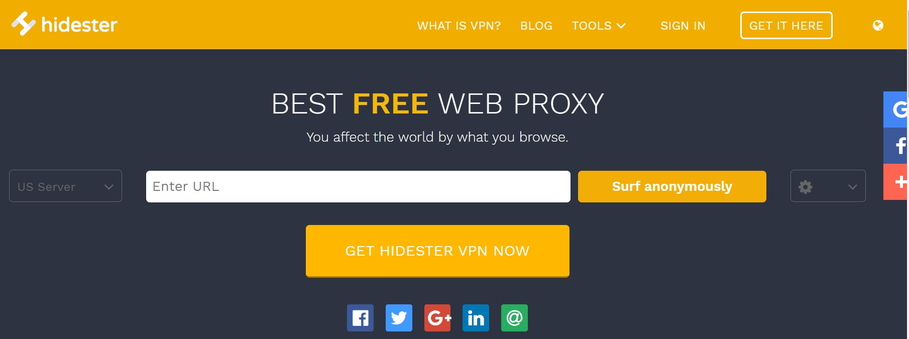 Hidester web proxy site