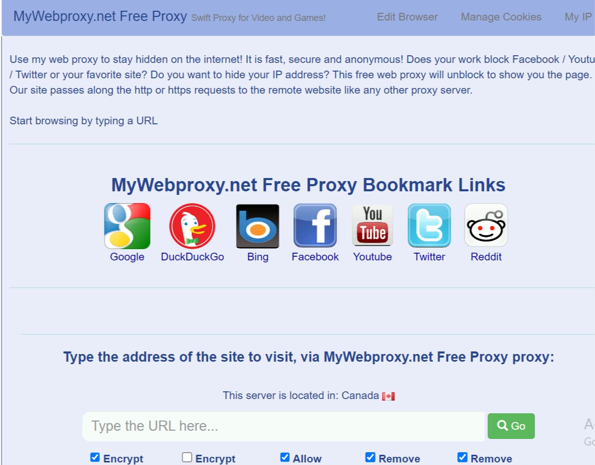 MyWebProxy website