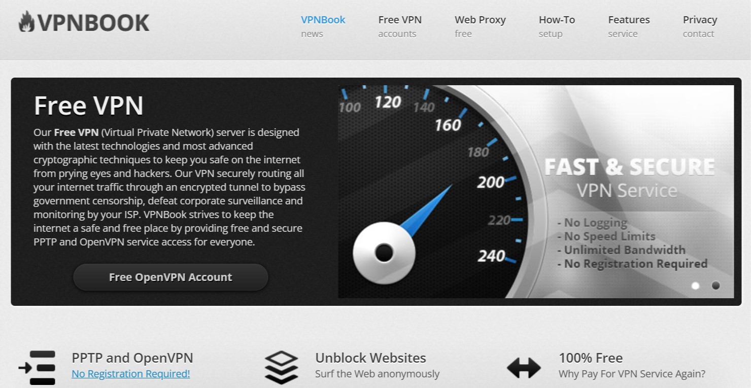 VPNBOOK website