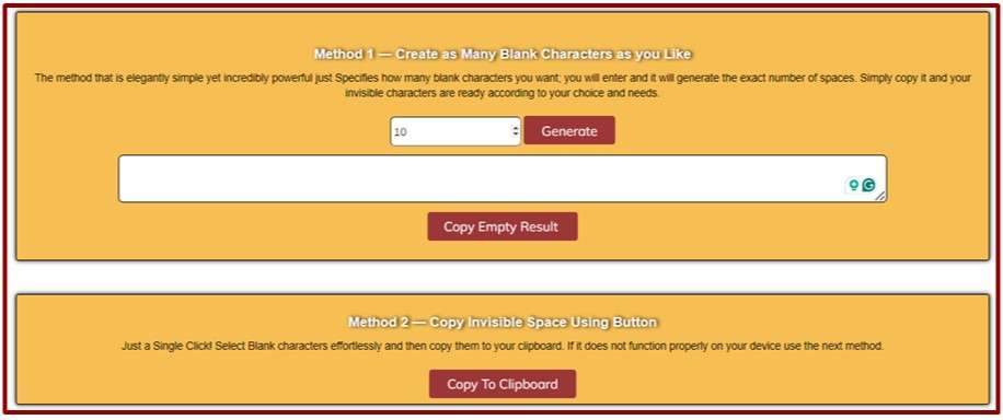 Blank Character tool